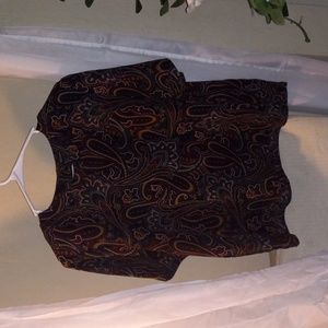 Liz Baker Essential Women Blouse Burgandy Medium